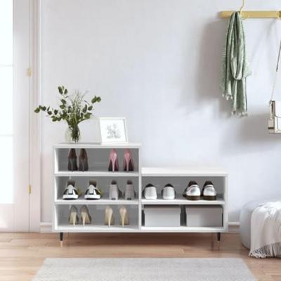 VidaXL Schoenenkast 102x36x60 cm bewerkt hout hoogglans wit