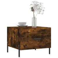 Salontafels 2 st 50x50x40 cm bewerkt hout gerookt eikenkleurig - thumbnail