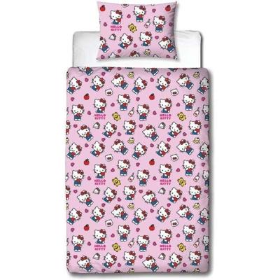 Dekbedovertrek set Hello Kitty 25 x 5 x 30 cm Roze Bed van 140 2 Onderdelen