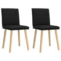 Eetkamerstoelen 2 st stof zwart - thumbnail