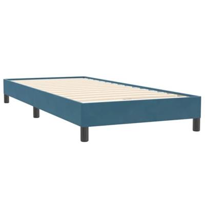 Boxspring zonder matras fluweel donkerblauw 80x220 cm Boxspring zonder matras fluweel donkerblauw 80x220 cm
