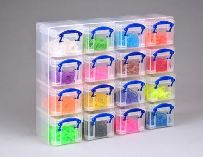 Really Useful Box muurkubus met 16 x 0,14 liter, transparant Really Useful Box muurkubus met 16 x 0,14 liter, transparant