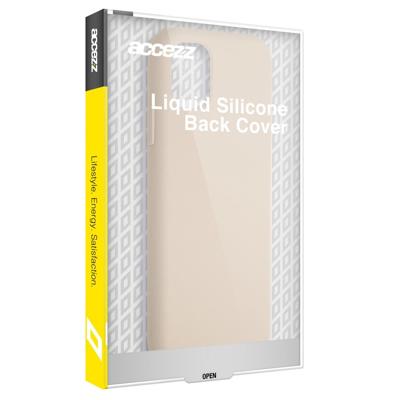 Accezz Liquid Silicone Backcover met MagSafe iPhone 16 Telefoonhoesje Beige