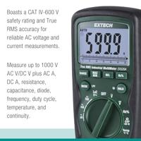 Extech Extech EX520A Multimeter Digitaal CAT IV 600 V Weergave (counts): 6000 - thumbnail