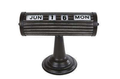 CosyDecor Kalender zwart metaal 24,5x12x18,5cm