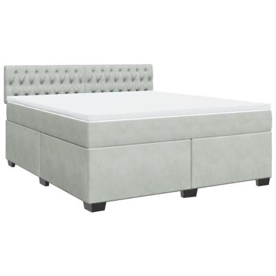Boxspring met matras fluweel lichtgrijs 180x200 cm