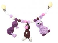 natureZOO Trolley Mobile - Mrs. Owl, Mrs. Muh and Miss Duck hangend babyspeelgoed - thumbnail