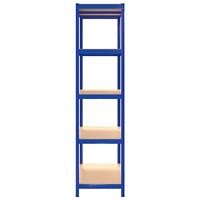 VidaXL Opbergrek 5-laags 2 st staal & bewerkt hout blauw - thumbnail