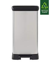 Curver decobin pedaalemmer rechthoekig 50 liter zilver metallic - thumbnail