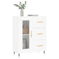 Dressoir 69,5x34x90 cm bewerkt hout wit - thumbnail