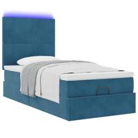 Ottoman bed met matrassen en LED's 100x200cm fluweel - thumbnail