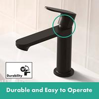 Wastafelkraan HansGrohe Rebris S Eengreeps 110 CoolStart Met Trekwaste Mat Zwart - thumbnail