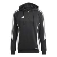 adidas Tiro 24 Hooded Trainingstrui 1/4-Zip Zwart Wit - thumbnail