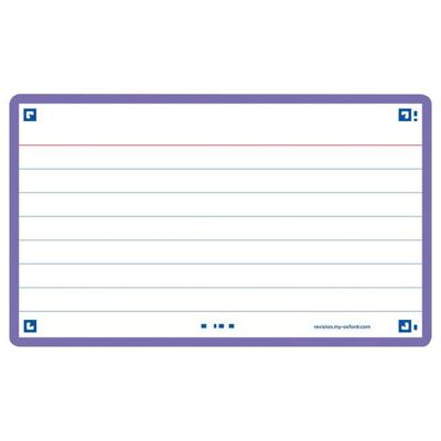 Flashcard Oxford 2.0 75x125mm 80 vel 250gr lijn paars | 20 stuks Flashcard Oxford 2.0 75x125mm 80 vel 250gr lijn paars | 20 stuks