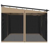 Prieel met zijwanden van gaas 4x3 m staal taupe - thumbnail