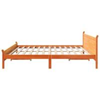 Bedframe zonder matras massief grenenhout wasbruin 200x200 cm - thumbnail