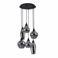 Highlight HanglampCambio zwart 6-lichts smoke glas - H5859.01 - thumbnail