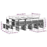 13-delige Tuinset met kussens poly rattan gemengd beige - thumbnail