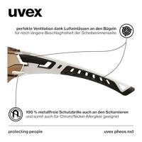 uvex pheos nxt 9128223 Veiligheidsbril Incl. UV-bescherming Zwart, Wit EN 166:2001, EN 172:1994 + A1:2000 + A2:2001 - thumbnail