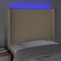 Hoofdbord LED 93x16x78/88 cm stof crèmekleurig - thumbnail
