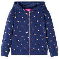 Kindervest met capuchon stippenprint 104 marineblauw - thumbnail