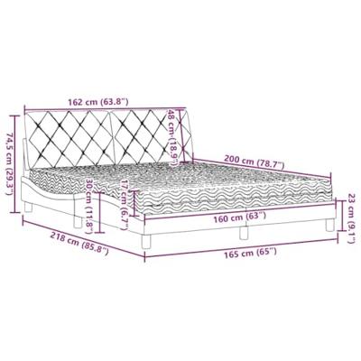 Bed met matras stof lichtgrijs 160x200 cm