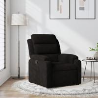 Fauteuil verstelbaar fluweel zwart - thumbnail