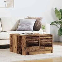 Salontafel met lades 70,5x70x40 cm oud hout - thumbnail