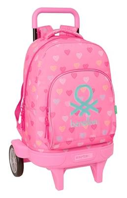 Schoolrugzak met Wielen Benetton Heart Roze 33 x 45 x 22 cm Schoolrugzak met Wielen Benetton Heart Roze 33 x 45 x 22 cm