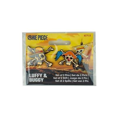 One Piece Pins 2-Pack Luffy & Buggy