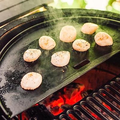 Kamado Joe Tweezijdig bruikbare gietijzeren grillplaat voor Classic grillrooster - thumbnail