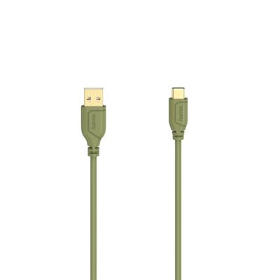 Hama USB-C-kabel Flexi-Slim USB 2.0 480 Mbit/s Turtle Green 0,75 M Hama USB-C-kabel Flexi-Slim USB 2.0 480 Mbit/s Turtle Green 0,75 M