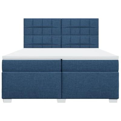 Boxspring met matras stof blauw 200x200 cm