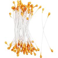 Creativ Company Bloemmeeldraden, l: 6,4 cm, d 2 mm, metallic oranje, 100 stuk/ 1 doos - thumbnail