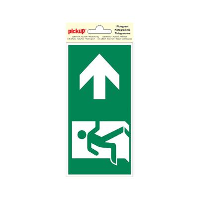 Sticker Nooduitgang rechts - 100x200 mm.