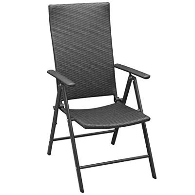 Tuinstoelen stapelbaar 2 st poly rattan zwart
