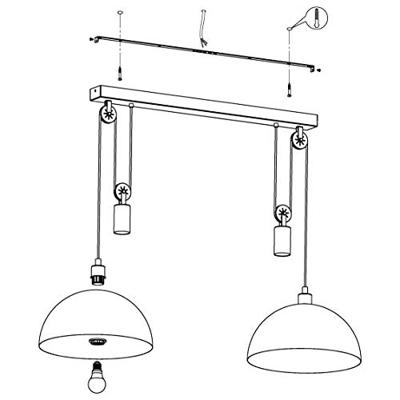 Eglo Eetkamer hanglampWinkworth 1 met katrol - 43436