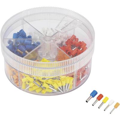 TRU COMPONENTS 739735 Assortiment adereindhulzen 0.5 mm², 0.75 mm², 1 mm², 1.5 mm², 2.5 mm² Deels geïsoleerd Oranje, Wit, Geel, Rood, Blauw 400 stuk(s)
