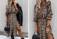 Midi jurk met split - Nu in de aanbieding! - thumbnail