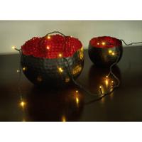 Micro LED lichtsnoer groen met 100 extra warm witte lampen - thumbnail