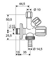 Kirchhoff SCHELL-haakse-apparaataansluiting, chroom, 1/2"ET x 3/4"ET x 3/8"ET x 10 mmQ, zelfdichtend - 35450699 - thumbnail