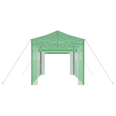 VidaXL Kas met pop-up frame met dak groen 280 x 410 x 315 cm ijzer