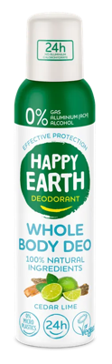 Happy Earth Whole Body Deo Spray Cedar Lime Happy Earth Whole Body Deo Spray Cedar Lime