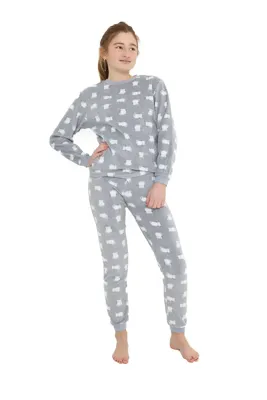 Cocodream fleece pyjama meisjes - Kittens - Fleece pyjama kind - Warme pyjama
