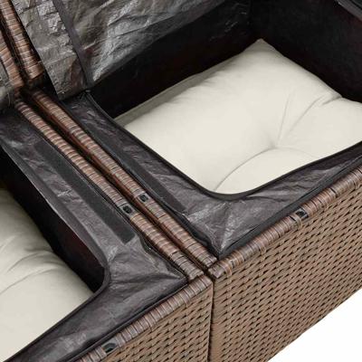 6-delige Loungeset met kussens poly rattan bruin - thumbnail