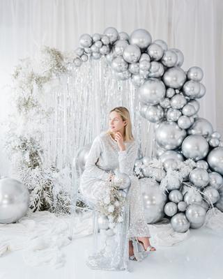 Grote Glossy Ballon Zilver (60cm)