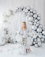 Grote Glossy Ballon Zilver (60cm) - thumbnail