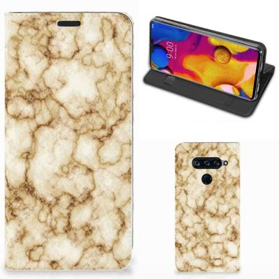 LG V40 Thinq | Standcase | Marmer Goud