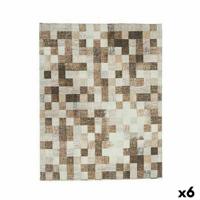 Tafelkleed Dun canvas Anti-vlek Ruiten 140 x 180 cm Beige (6 Stuks) - thumbnail