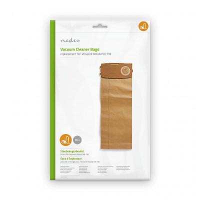 Nedis Stofzuigerzak | 10 Stuks | Papier | voor Vorwerk Kobold VK 118 | Bruin | 1 stuks - DUBG112VOR10 DUBG112VOR10
